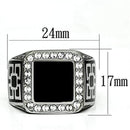 Crystal Rings TK713 Stainless Steel Ring with Top Grade Crystal