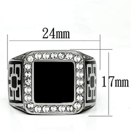 Crystal Rings TK713 Stainless Steel Ring with Top Grade Crystal