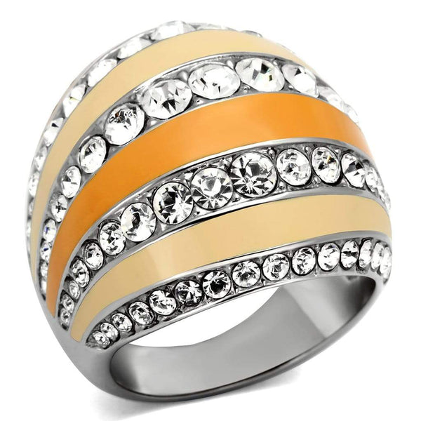 Crystal Rings TK798 Stainless Steel Ring with Top Grade Crystal