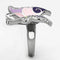 Crystal Rings TK800 Stainless Steel Ring with Top Grade Crystal