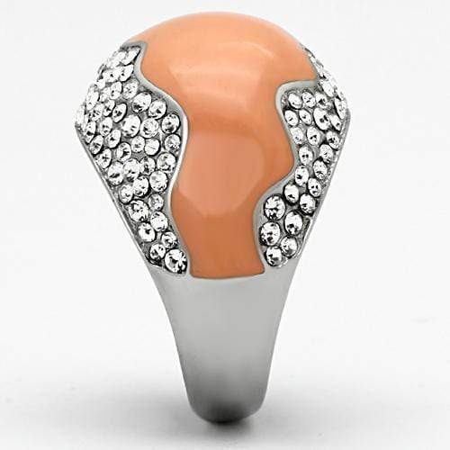Crystal Rings TK805 Stainless Steel Ring with Top Grade Crystal