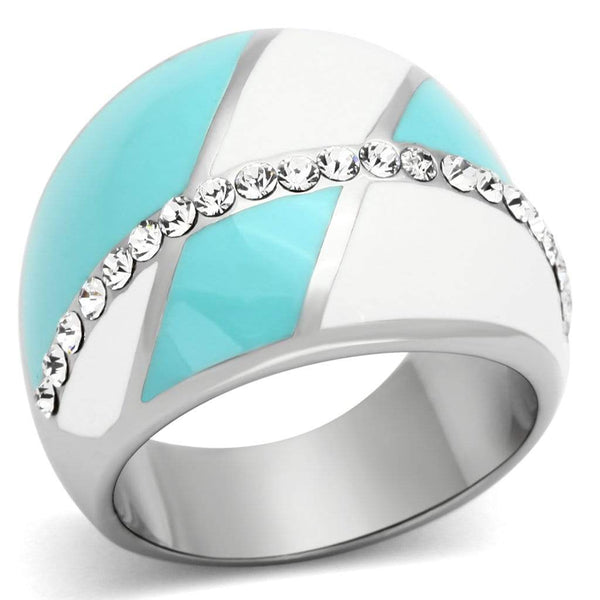 Crystal Rings TK812 Stainless Steel Ring with Top Grade Crystal