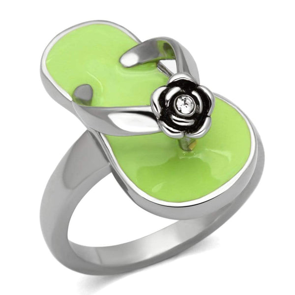 Crystal Rings TK814 Stainless Steel Ring with Top Grade Crystal