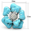 Crystal Rings TK817 Stainless Steel Ring with Top Grade Crystal