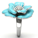 Crystal Rings TK817 Stainless Steel Ring with Top Grade Crystal