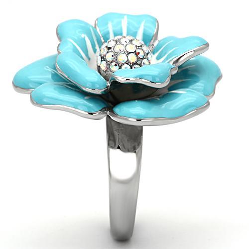Crystal Rings TK817 Stainless Steel Ring with Top Grade Crystal