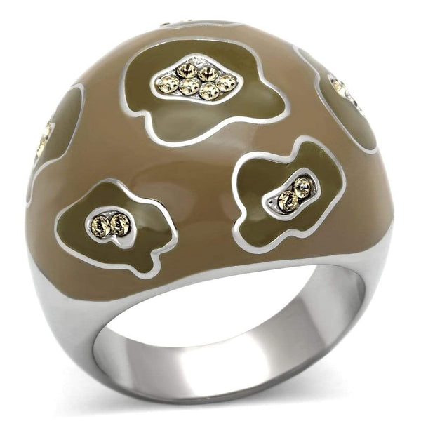 Crystal Rings TK826 Stainless Steel Ring with Top Grade Crystal
