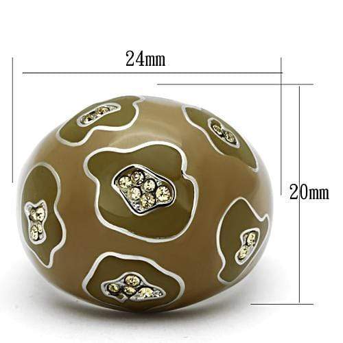 Crystal Rings TK826 Stainless Steel Ring with Top Grade Crystal