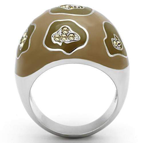 Crystal Rings TK826 Stainless Steel Ring with Top Grade Crystal
