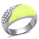 Crystal Rings TK829 Stainless Steel Ring with Top Grade Crystal