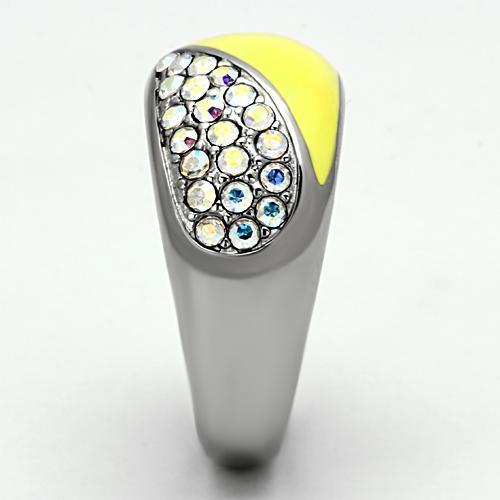 Crystal Rings TK829 Stainless Steel Ring with Top Grade Crystal