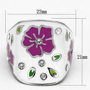 Crystal Rings TK830 Stainless Steel Ring with Top Grade Crystal