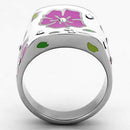 Crystal Rings TK830 Stainless Steel Ring with Top Grade Crystal