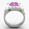 Crystal Rings TK830 Stainless Steel Ring with Top Grade Crystal