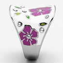 Crystal Rings TK830 Stainless Steel Ring with Top Grade Crystal