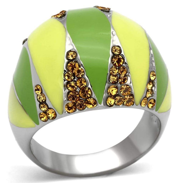 Crystal Rings TK831 Stainless Steel Ring with Top Grade Crystal