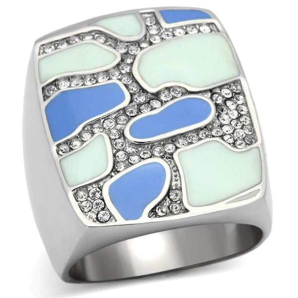 Crystal Rings TK832 Stainless Steel Ring with Top Grade Crystal