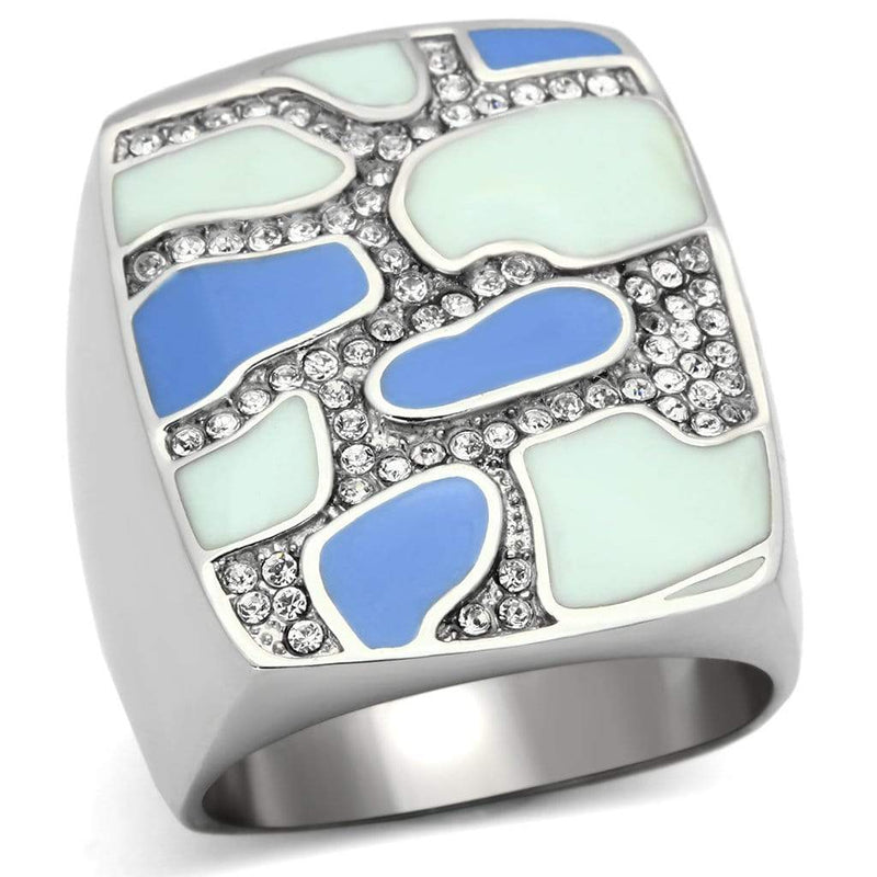 Crystal Rings TK832 Stainless Steel Ring with Top Grade Crystal