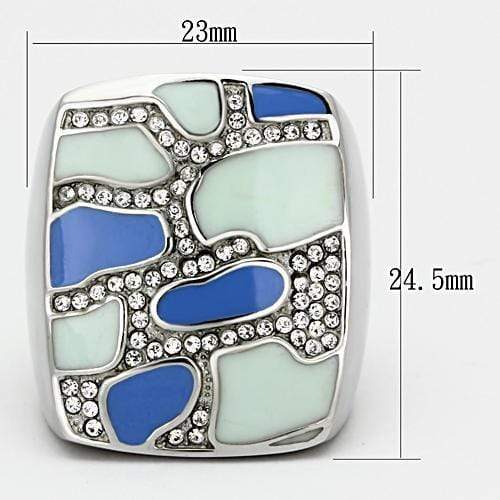 Crystal Rings TK832 Stainless Steel Ring with Top Grade Crystal