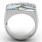 Crystal Rings TK832 Stainless Steel Ring with Top Grade Crystal