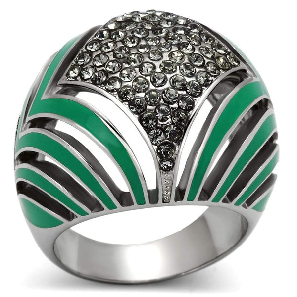 Crystal Rings TK839 Stainless Steel Ring with Top Grade Crystal