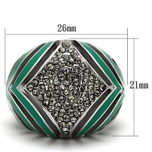 Crystal Rings TK839 Stainless Steel Ring with Top Grade Crystal