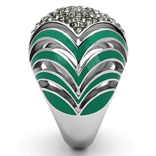 Crystal Rings TK839 Stainless Steel Ring with Top Grade Crystal