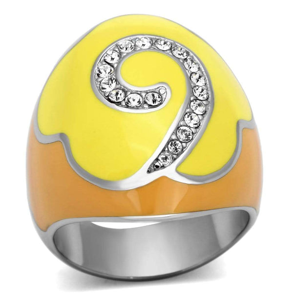Crystal Rings TK846 Stainless Steel Ring with Top Grade Crystal