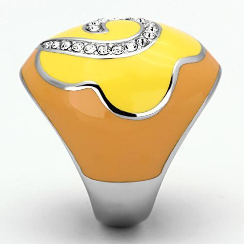 Crystal Rings TK846 Stainless Steel Ring with Top Grade Crystal