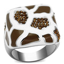 Crystal Rings TK847 Stainless Steel Ring with Top Grade Crystal