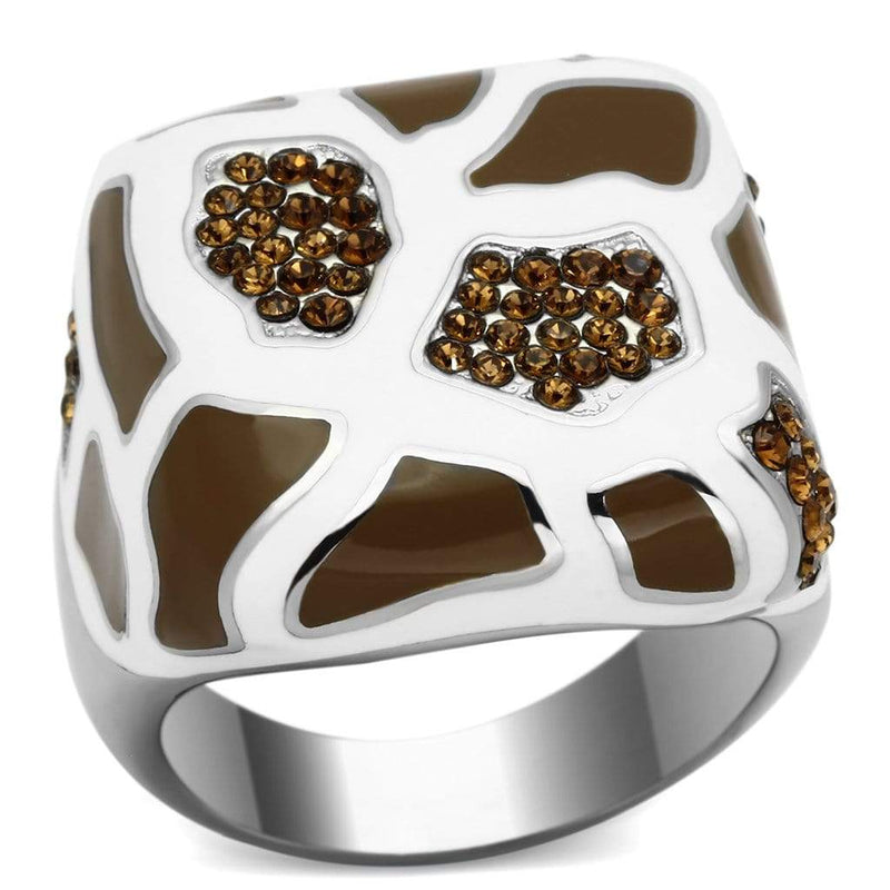 Crystal Rings TK847 Stainless Steel Ring with Top Grade Crystal