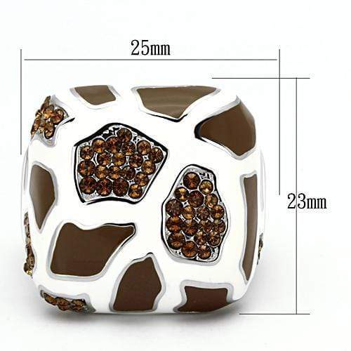 Crystal Rings TK847 Stainless Steel Ring with Top Grade Crystal