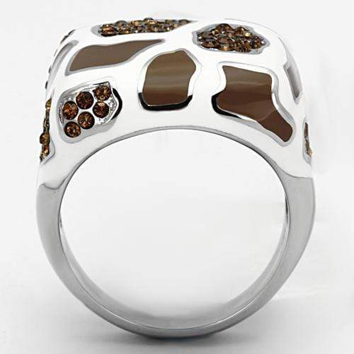Crystal Rings TK847 Stainless Steel Ring with Top Grade Crystal