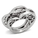 Crystal Rings TK864 Stainless Steel Ring with Top Grade Crystal