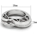 Crystal Rings TK864 Stainless Steel Ring with Top Grade Crystal