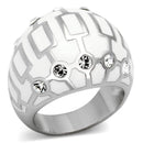 Crystal Rings TK871 Stainless Steel Ring with Top Grade Crystal