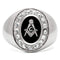 Crystal Rings TK8X023 Stainless Steel Ring with Top Grade Crystal