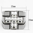 Crystal Rings TK919 Stainless Steel Ring with Top Grade Crystal