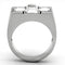 Crystal Rings TK919 Stainless Steel Ring with Top Grade Crystal