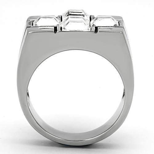 Crystal Rings TK919 Stainless Steel Ring with Top Grade Crystal