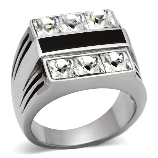 Crystal Rings TK920 Stainless Steel Ring with Top Grade Crystal