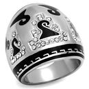 Crystal Rings TK928 Stainless Steel Ring with Top Grade Crystal