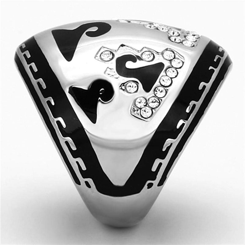 Crystal Rings TK928 Stainless Steel Ring with Top Grade Crystal