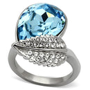 Crystal Rings TK930 Stainless Steel Ring with Top Grade Crystal