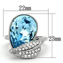 Crystal Rings TK930 Stainless Steel Ring with Top Grade Crystal