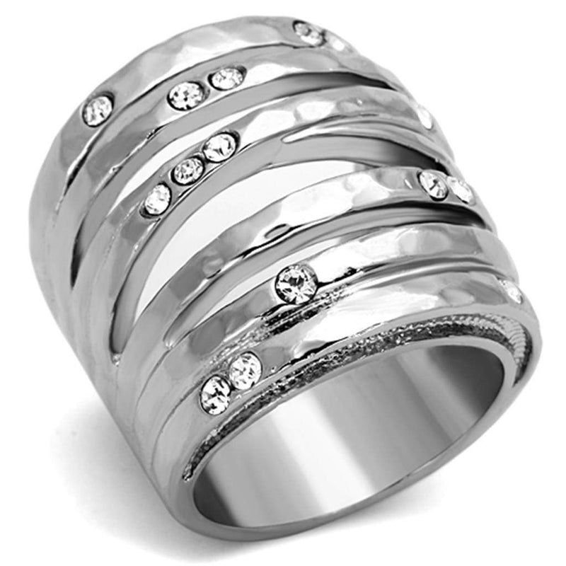 Crystal Rings TK937 Stainless Steel Ring with Top Grade Crystal