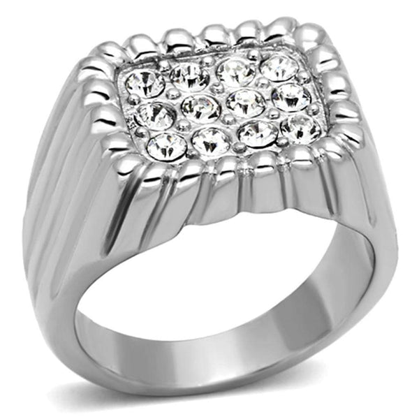 Crystal Rings TK940 Stainless Steel Ring with Top Grade Crystal