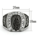 Crystal Rings TK942 Stainless Steel Ring with Top Grade Crystal