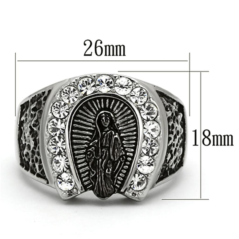 Crystal Rings TK942 Stainless Steel Ring with Top Grade Crystal