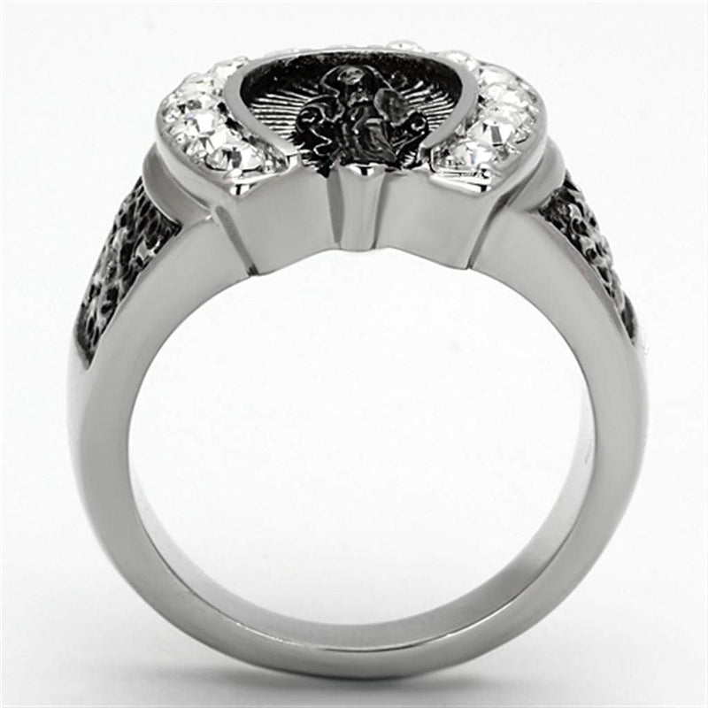 Crystal Rings TK942 Stainless Steel Ring with Top Grade Crystal